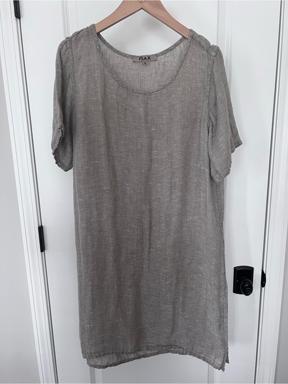 Flax Linen Tunic Top Natural Color Size Small